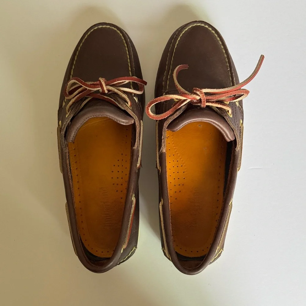 Timberland Brown Leather Boat Shoes - Picture 6 of 7